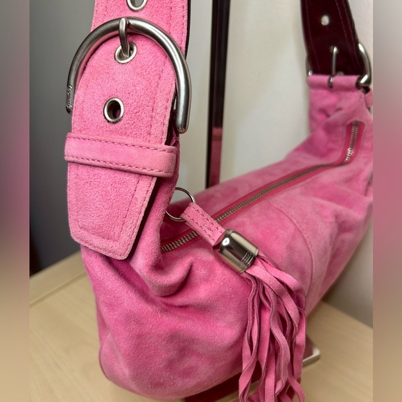 Coach 2004 SoHo Bubblegum Pink Suede Hobo 3671 - Picture 4 of 11